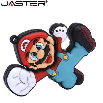 JASTER Super Mario Flash Drive USB pen drive de desenhos animados pendrive 4GB/16GB/32GB/64GB de memória stick disco de u presente da moda frete grátis