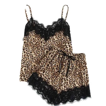 JAYCOSIN de Meninas de Moda Rendas de Meninas de Moda Bonito Leopard Imprimir a Cueca E o short do Pijama Conjunto de Dropshiping 18DCE12