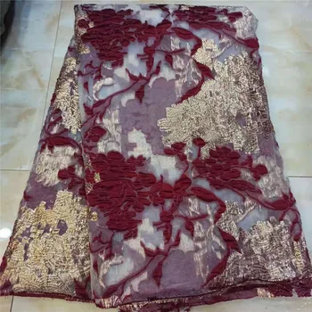 Jacquard de Organza africana tecido de renda 2019 alta qualidade lace francesa tecido de malha de paetês nigeriano swiss lace tecidos para o vestido