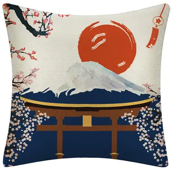 Japonês de Ukiyoe do monte Fuji, a Montanha Fronha Moderna de Linho Capa de Almofada Decoração de Casa para o Sofá Sala de estar