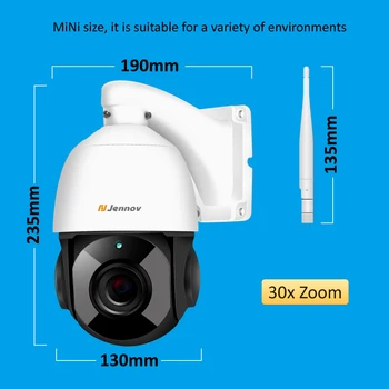 Jennov 1080P 4.5 Polegadas, Zoom de 30X de Segurança do CCTV PTZ Speed Dome de Câmera de Vídeo Vigilância IP câmera ao ar livre WiFi Áudio em Dois sentidos ONVIF