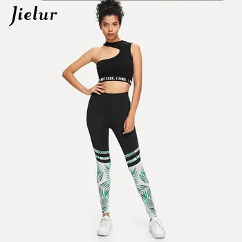 Jielur Impressão Multicolor Legging Mulher Elástica Cintura Alta Casual Athleisure Skinny, O Slim E Sexy Calças Calças Leggings Vestidos