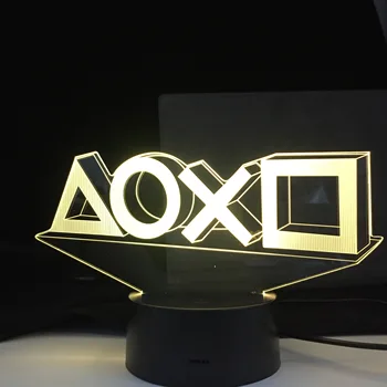 Jogos de Playstation Quarto, Secretária de Instalação de Iluminação de Decoração de LED Lâmpada da Noite na Tabela de Ícone do Console Logotipo da Luz do Sensor de Decoração de Presente para as Crianças