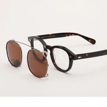 Johnny Depp Óculos Clipe Em Óculos de sol de Lente Polarizada Homens Mulheres Acetato de Óculos com Armação de design da Marca Sq007