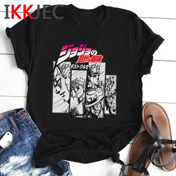 Jojo Bizarra Aventura Legal Anime T-Shirt das Mulheres da Moda de desenhos animados Engraçados T-shirt Gráfico de Verão Casual Tshirt Streetwear Top Feminino