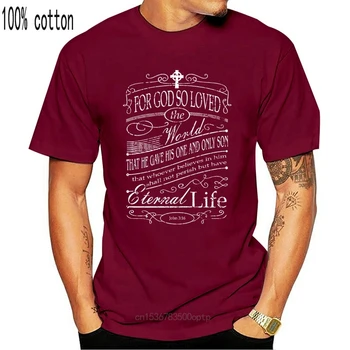 João 3 : 16 a Bíblia dos Homens T-shirt Superior Tee Algodão Humor Homens Crewneck Camisetas