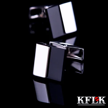 KFLK 2020 Luxo camisa de abotoaduras para homens de Presente da Marca punho bouton de manchette Preto cuff link de Alta Qualidade abotoaduras de Jóias