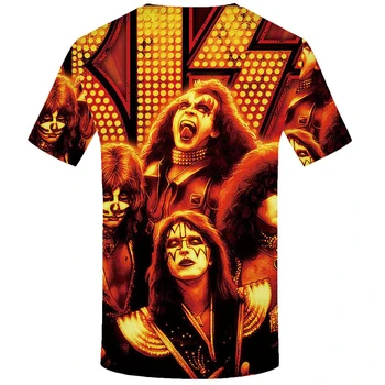 KYKU Banda de Rock camisa de T de Beijo Roupas Tshirt Tees Tops Roupas de Homens 3d T-shirt T-shirts Mens Ftness Novo