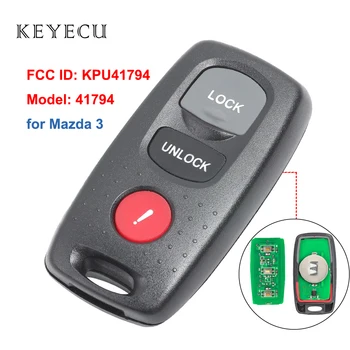 Keyecu Carro de Controle Remoto chaveiro 2 Botões+1 para Mazda 3 2007 2008 2009 FCC ID: KPU41794 Modelo#41794
