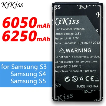 KiKiss da Bateria Para Samsung Galaxy S3 S4 S5 Bateria do Telefone i9300 i9500 i9505 G900 Bateria B600BE/B600BC/EB-L1G6LLU/EB-BG900BBC