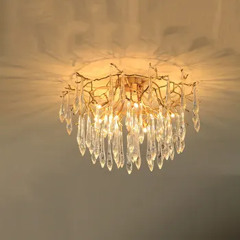 LED Moderna de Cobre Lustre de Cristal de Iluminação da Sala de Jantar de Luxo, de Ouro o Brilho da Cozinha Molecular Arte Pingente de Lâmpadas