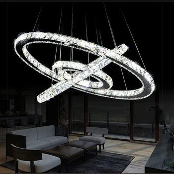 LED moderna Anel de Cristal de Iluminação do Candelabro Lustres de Teto Lustre Pendurado a Luz de Luminárias e Lustres de Luz
