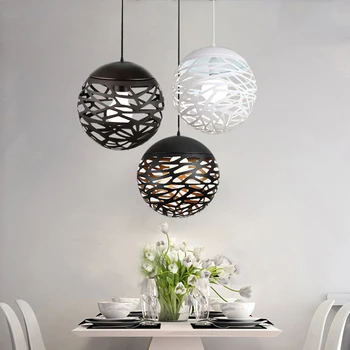 LED moderna luminária pendente de ferro Ocos bola de metal da lâmpada sala de estar, quarto, loja de bar contemporânea dispositivo elétrico de iluminação de decoração