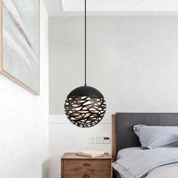 LED moderna luminária pendente de ferro Ocos bola de metal da lâmpada sala de estar, quarto, loja de bar contemporânea dispositivo elétrico de iluminação de decoração