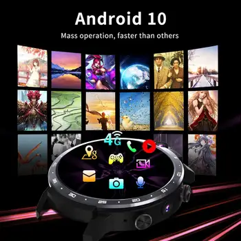 LEMFO LEM12 pro Smart Watch Homens 4G de RAM 64G ROM Smartwatch Android 10.0 LTE 4G Sim GPS WIFI Coração de Taxa de 1,6 polegadas Tela Cheia