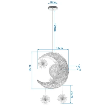 LEVOU Lua, Estrelas, Luzes Pingente Moderno G4 90-260V Decorações de Iluminação Interior Pendurar a Lâmpada do Quarto de Crianças Pingente dispositivo elétrico da Lâmpada