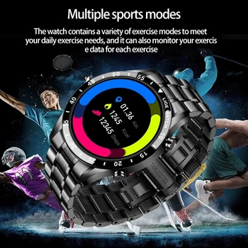 LIGE 2020 Moda Círculo Completo, Tela de Toque de Homens Inteligentes Relógios Impermeável Esportes Fitness Relógio de Luxo Telefone Bluetooth Smart Watch