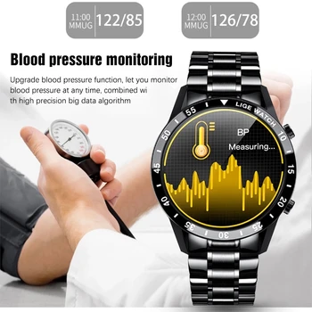 LIGE 2020 Moda Círculo Completo, Tela de Toque de Homens Inteligentes Relógios Impermeável Esportes Fitness Relógio de Luxo Telefone Bluetooth Smart Watch