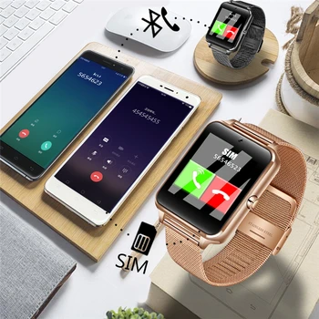 LIGE Novo Smart Homens Relógio Bluetooth Câmera do Telefone cinta de aço Inoxidável esporte Pedômetro Smartwatch Android relógio inteligente+Caixa