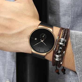 LIGE Relógios de Moda Casual Impermeável Relógio de Quartzo Relógios de homens de melhor Marca de Luxo Ultra-Fino da Data de Assistir Esportes Relógio Masculino