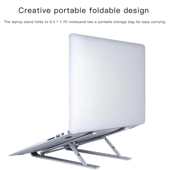 Laptop Dobrável Suporte Suporte Ajustável Antiderrapante Desktop Notebook Titular Riser De Alumínio Tablet Suporte Para MacBook Pro