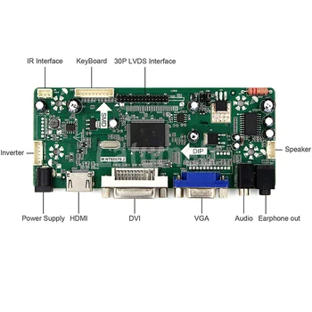 Latumab Novo kit para LTN156AT27 HDMI + DVI + VGA LCD LED LVDS Controlador de Controlador de Placa