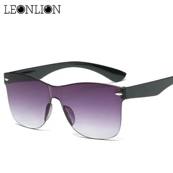 LeonLion 2021 Uma peça de Óculos de sol das Mulheres Colorido Moda Retrô sem aro Óculos de Sol das Mulheres do Vintage de Luxo da Marca de Óculos