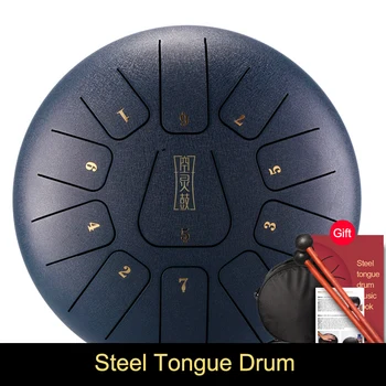 Liga de Aço Língua Tambor de 8 Polegadas 11 Tons, com 1 Par de Baquetas + StoragePan Pan Tambor Saco Tanque Hang Drum Sets Instrumento de Percussão