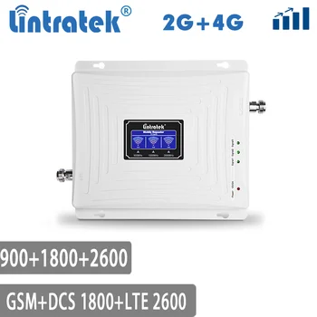 Lintratek Repetidor GSM 4G LTE Reforço de Sinal 900 1800 2600 Repetidor GSM 900 4G LTE 1800 2600 Booster GSM 1800 Ampli Tri Banda @5