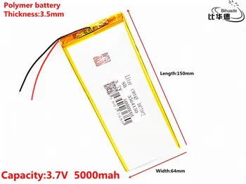 Litro de energia bateria de 3,7 V,5000mAH 3564150 de Polímero de lítio ion / Li-íon da bateria para o pc da tabuleta de 7 polegadas, 8 polegadas a 9 polegadas, GPS,mp3,mp4