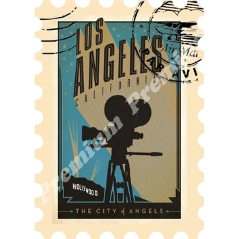 Los Angeles lembrança ímã vintage dos turistas cartaz