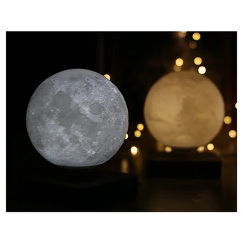 Lua Lâmpada 3D Criativas de Levitação Magnética da Noite do DIODO emissor de Luz de Rotação da Lua Flutuante Lâmpada de Decoração de Casa de Férias DIY Presente da Moda