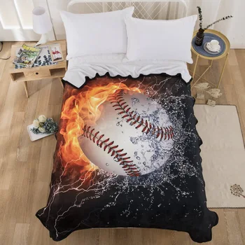 Luxo Cobertores para camas de Estilo esportivo com Futebol, Basquete, Beisebol Presente para as crianças Rapazes Ponderada Cobertor Macio Cobertor Novo