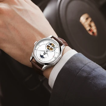 Luxo Superior-Marca Oco Turbilhão De Homens Do Relógio Mecânico Automático Relógios De Homens De Negócios De Moda Impermeável Casual Relógio 2020 Novo
