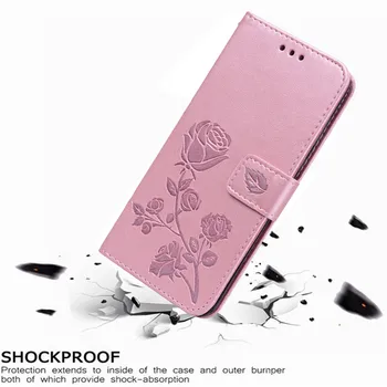 Luxo em Couro Flip Book Caso do estilo para Xiaomi Redmi Nota 4X, 3G DE 32 GB Nota 4 Global Pro Primeiro-Flor de Rosa Carteira de Caso do Suporte