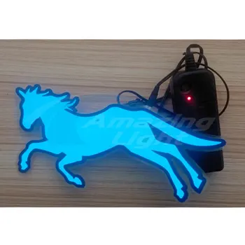 Luz de fundo EL, com 3V inversor de luz de Cavalo forma do logotipo, painel de luz de fundo 3 cores
