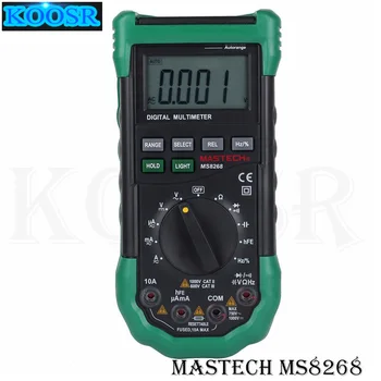 MASTECH MS8268 Multímetro Digital Manual e Automático de proteção ac/dc amperímetro voltímetro ohm Frequência tester elétrica do diodo detector