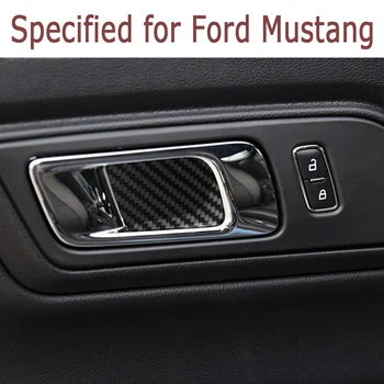 MCrea 3D Adesivos de carros Ford Mustang 2017-GT500 GT 350 maçanetas de Porta Taças Quadro de Fibra de Carbono, Estilo Carro Acessórios