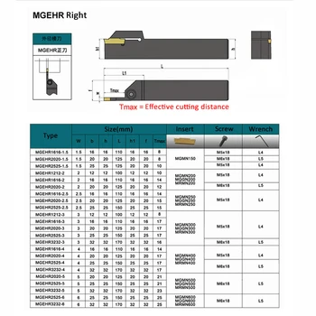 MGEHR2020 MGEHR1616 -1.5 -2 -2.5 -3 mm Groove Arbor Com MGMN 150 200 250 300 Pastilhas de metal duro Torno Canais Torneamento Conjunto de ferramentas