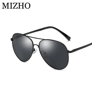 MIZHO Quente Suporte Elástico na Perna Clássico Piloto de Metal Óculos de sol Para Homens Polarizada UV400 Protetor de Driver de Óculos Mulheres UV400