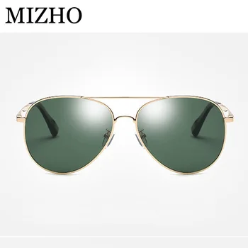 MIZHO Quente Suporte Elástico na Perna Clássico Piloto de Metal Óculos de sol Para Homens Polarizada UV400 Protetor de Driver de Óculos Mulheres UV400