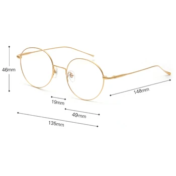 MUZZ Titânio Puro Rodada de Óculos com Armação de Armações Unissex, os Óculos Retro Óculos de Prescrição Homens Mulheres miopia quadros