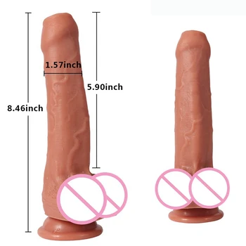 Macio Prepúcio Vibrador Pênis Realístico Com Ventosa Pau Pênis Sextoys Para As Mulheres, Vagina, Anal, Masturbação Erótico Adulto Brinquedos De Sex Shop