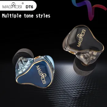 Magaosi DT6 com fio MMCX Fone de ouvido com Cancelamento de Ruído do monitor de fones de ouvido Audiófilo Fones de ouvido Poderoso hi-fi No ouvido de 3,5 mm cabo de fone de ouvido