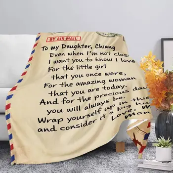 Manta especial para hija - Um Cobertor de Lã Premium Letra Cartas Para A Minha Filha Expressar o Amor Jogar Manta para Sofá do Quarto