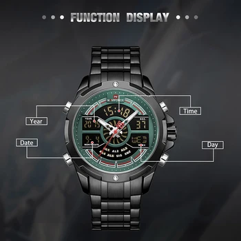 Marca de luxo NAVIFORC Homens Luminosa Relógio Digital Masculino Impermeável Esporte Militar de Quartzo Relógio de Pulso, Relógio Masculino 2019