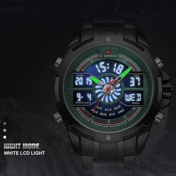 Marca de luxo NAVIFORC Homens Luminosa Relógio Digital Masculino Impermeável Esporte Militar de Quartzo Relógio de Pulso, Relógio Masculino 2019