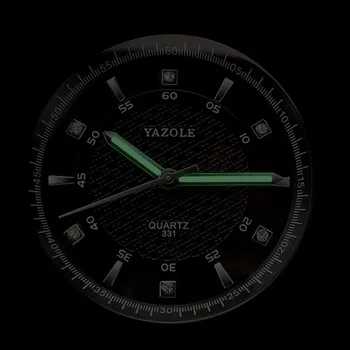 Marca de luxo YAZOLE Fashion Dress Watch Homens Luminoso à prova d'água Quartzo de Pulso, Relógios de Homens de Aço Inoxidável Correia de relógio masculino