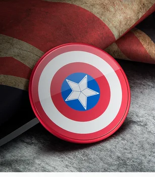 Marvel Capitão América está disponível para iPhone Exs Carregador sem Fios Homem de Ferro Android Carga Rápida 10W
