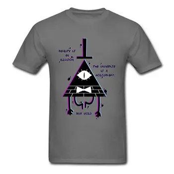 Masculino Camiseta Ilusão de Gravidade Queda T-Shirt Illuminati T-shirt dos Homens Verão o Tamanho Grande de Algodão Crewneck Roupas de Padrões Geométricos Engraçado